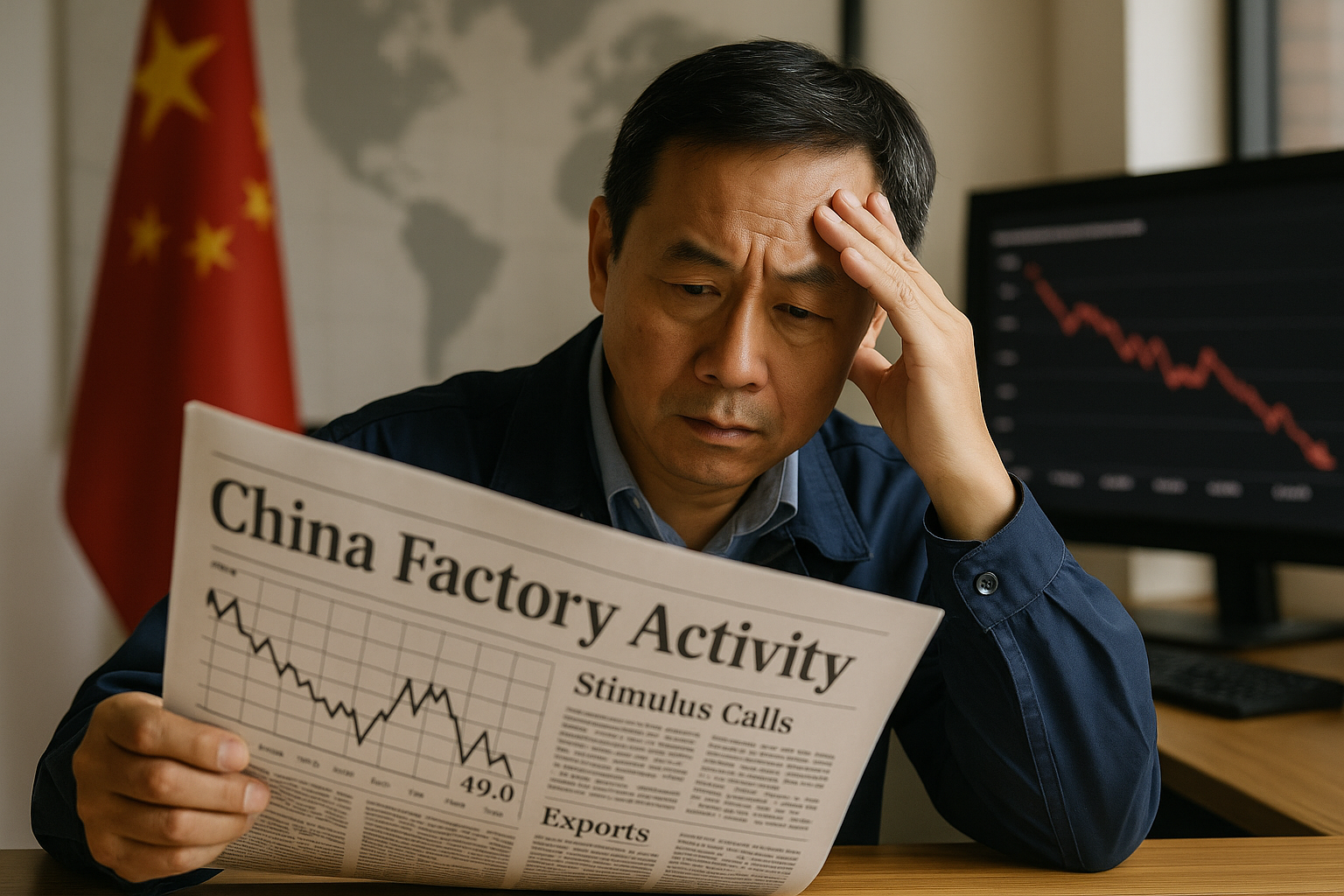 China’s Manufacturing Sector Contracts for Seventh Consecutive Month, PMI Reports