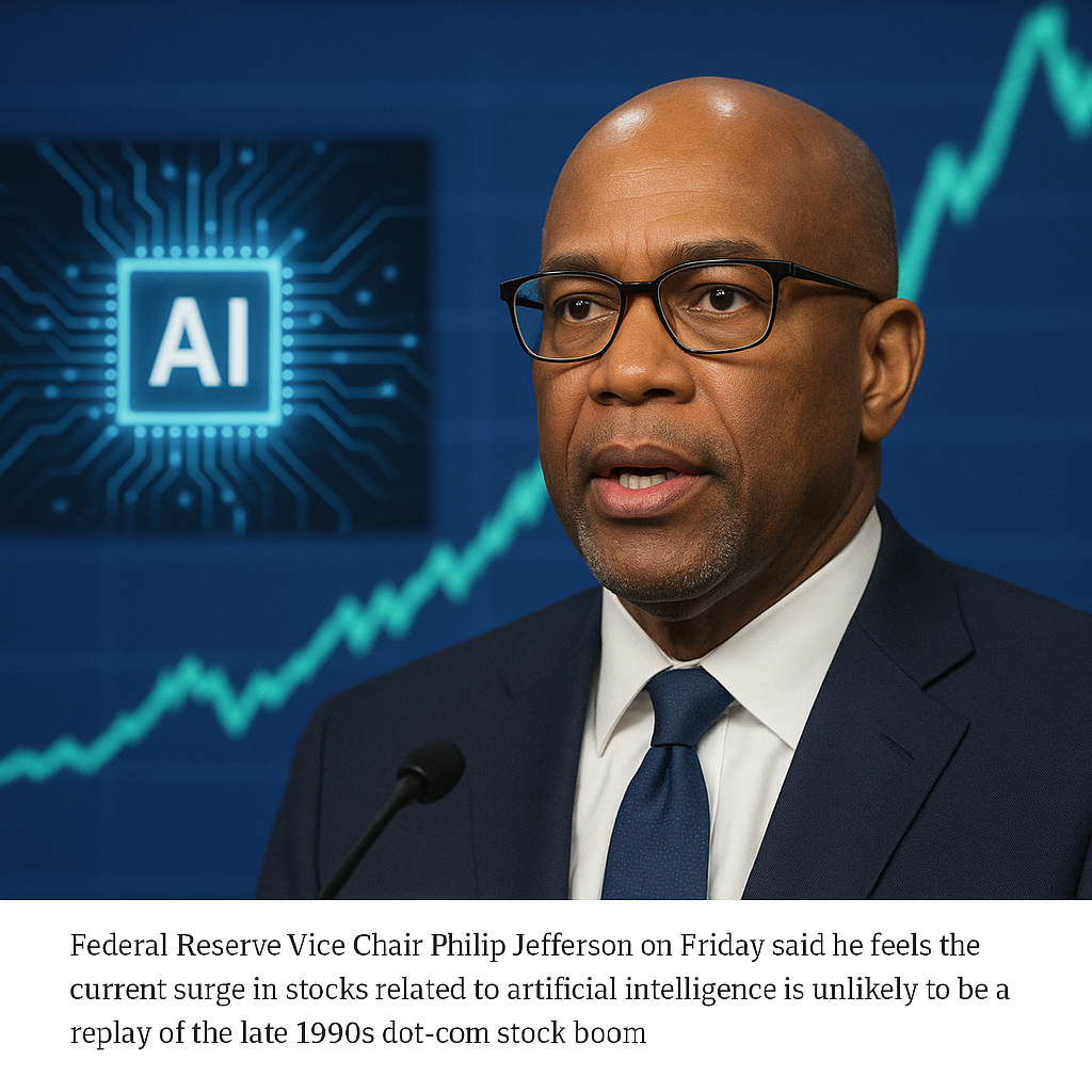 Fed’s Jefferson: Current AI Stock Surge Not Poised for Dot-Com Style Bust