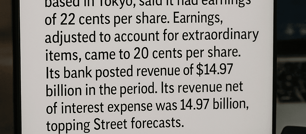Mizuho Reports Second Quarter Earnings