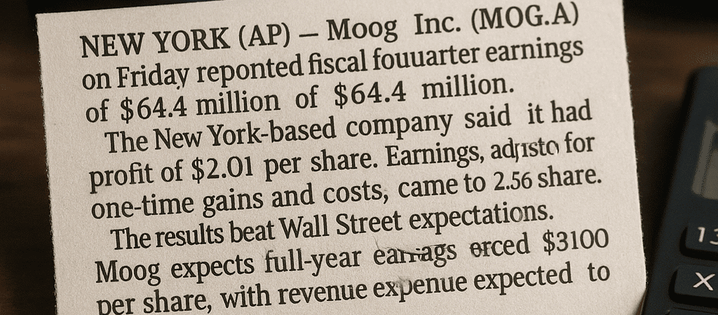 Moog Inc. Reports Strong Fiscal Q4 Earnings