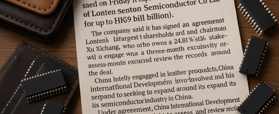 Chinese Leather Goods Firm Considers Buyout of Semiconductor Company for Up to $1.2 Billion