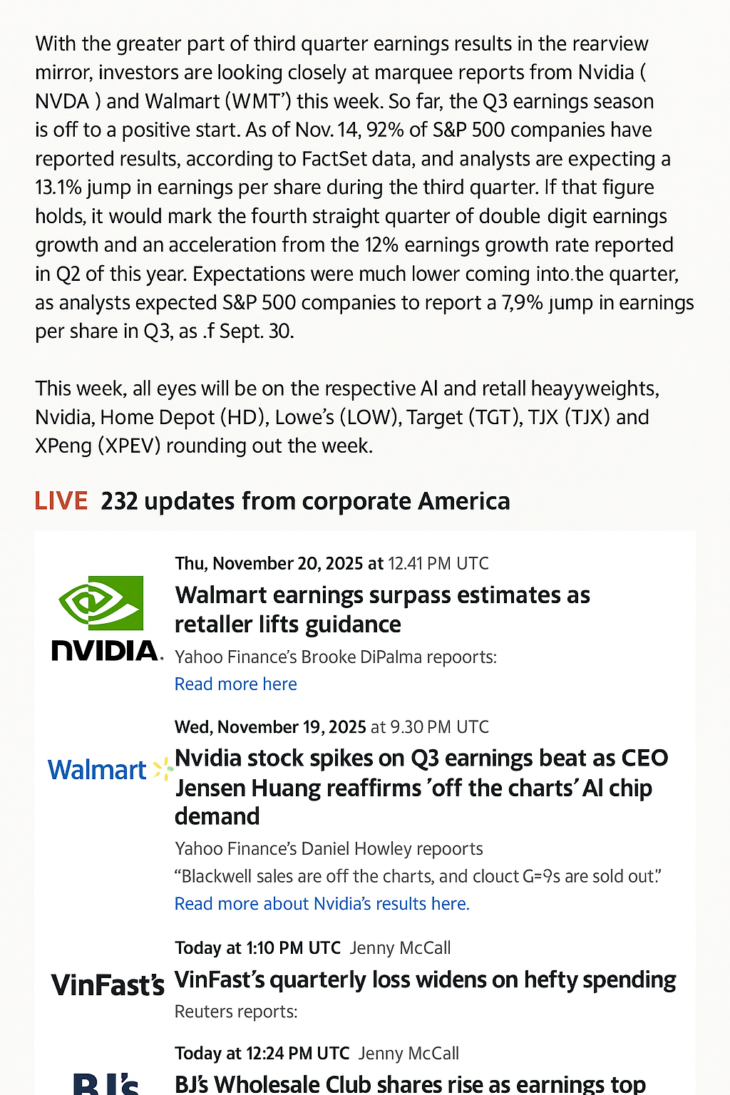 Earnings Update: Gap and Intuit Stocks Surge, BJ’s Wholesale Exceeds Expectations in a Volatile Market