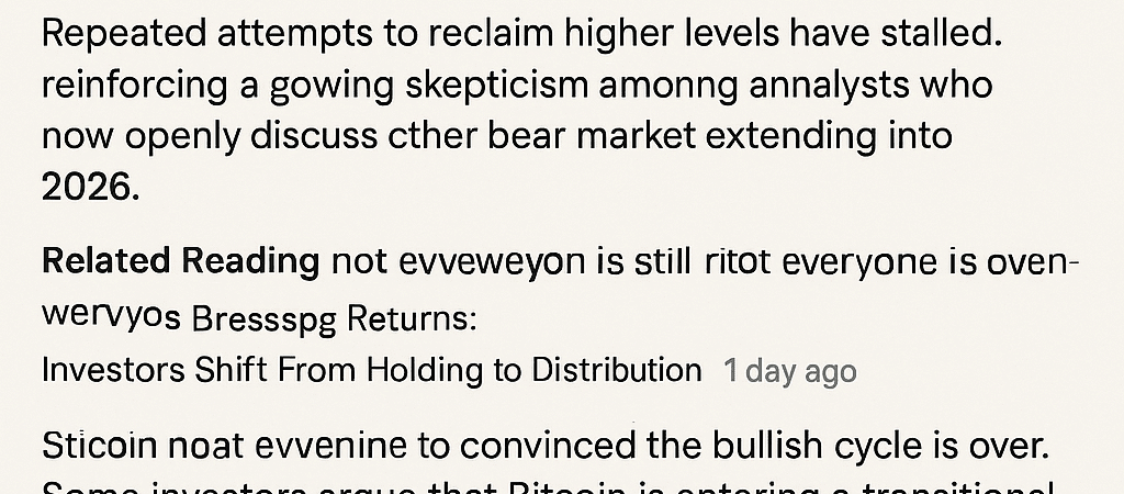 Bitcoin’s Profitable Supply Paves Way for Potential Bullish Shift in Early 2026