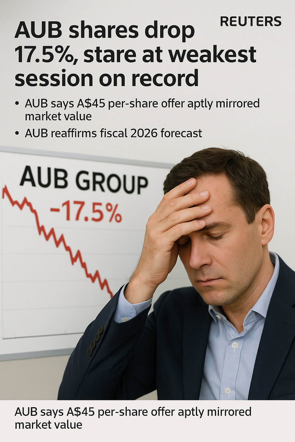 AUB Group Shares Plummet as EQT and CVC Abandon $3.44 Billion Bid