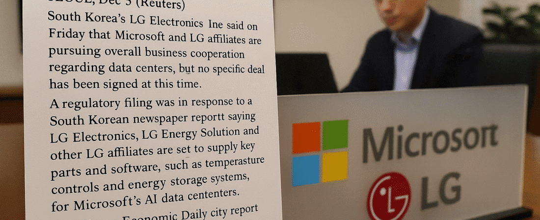 LG Electronics Announces Potential Collaboration with Microsoft on Data Centers