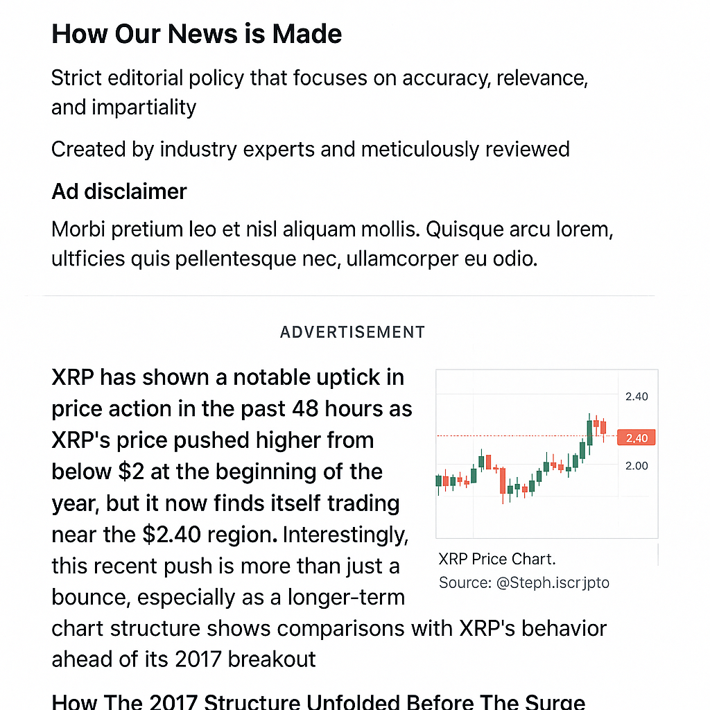 XRP’s Current Move Mirrors the Setup That Fueled a 1,000% Surge in 2017