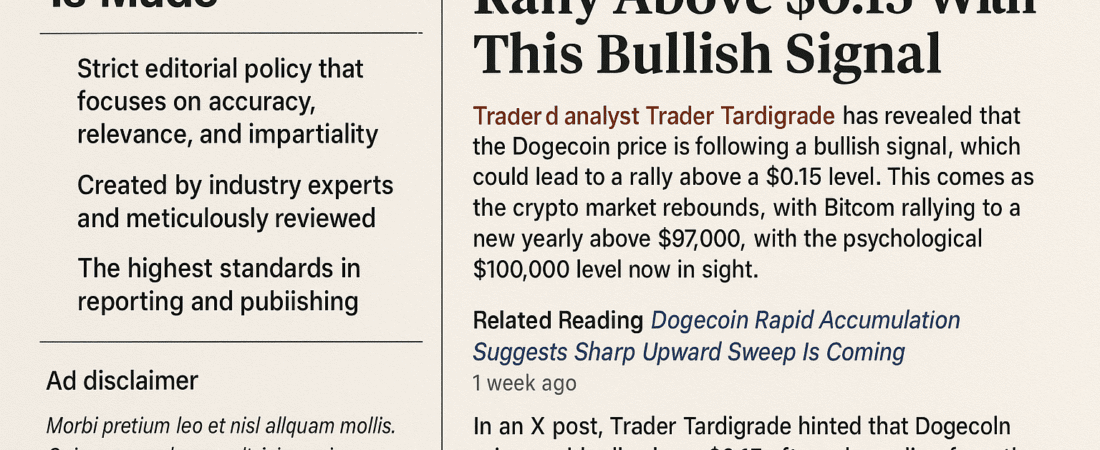Dogecoin Price Shows Promise with a Bullish Indicator and a Key Target
