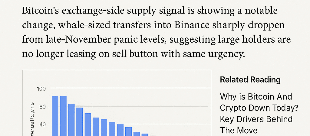 Bitcoin Whale Anxiety Eases: Sell Pressure on Binance Plummets