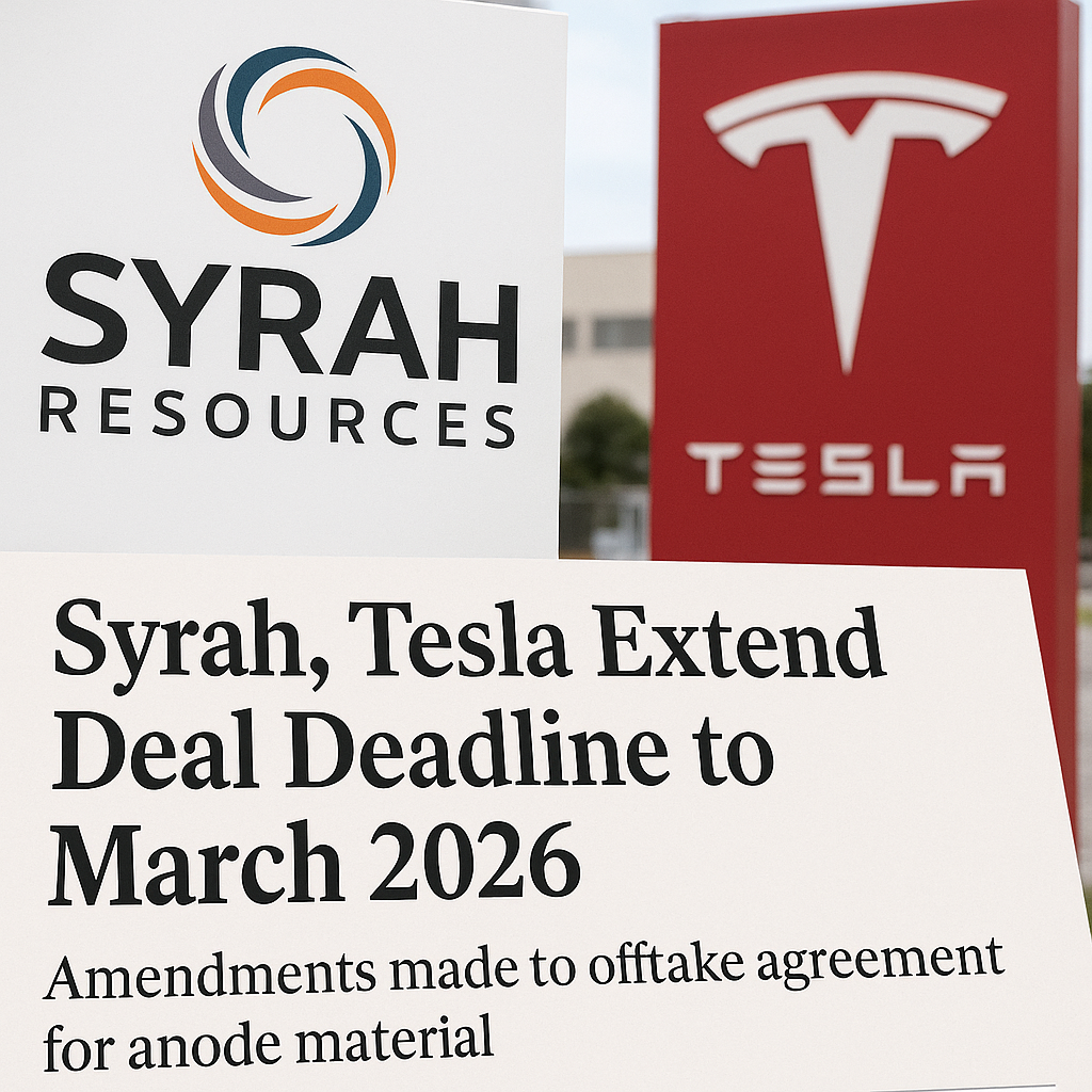 Syrah Secures Extension for Tesla Offtake Agreement as Vidalia Qualification Proceeds