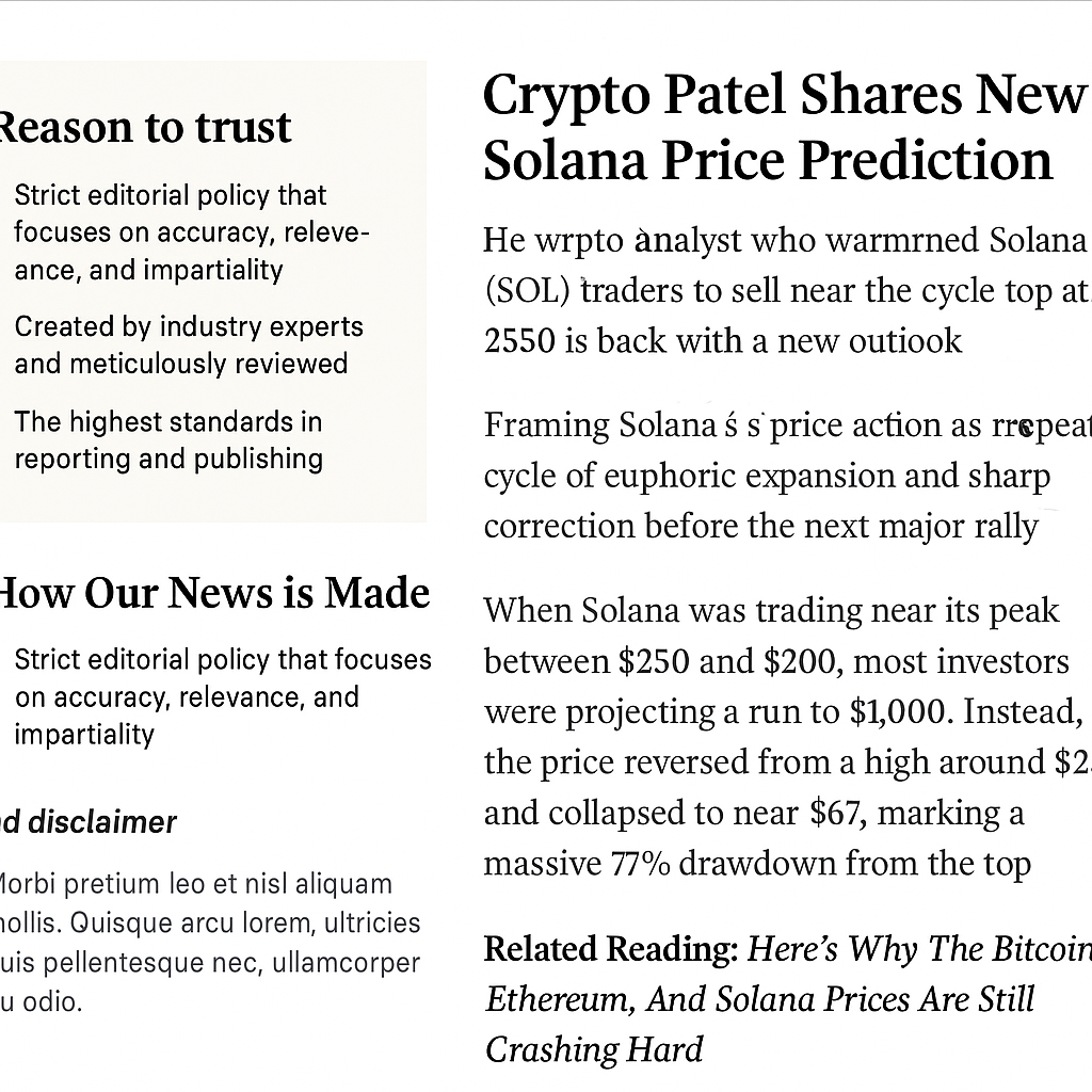 This Analyst Who Anticipated Solana’s Decline at $250 Returns with a Fresh Prediction