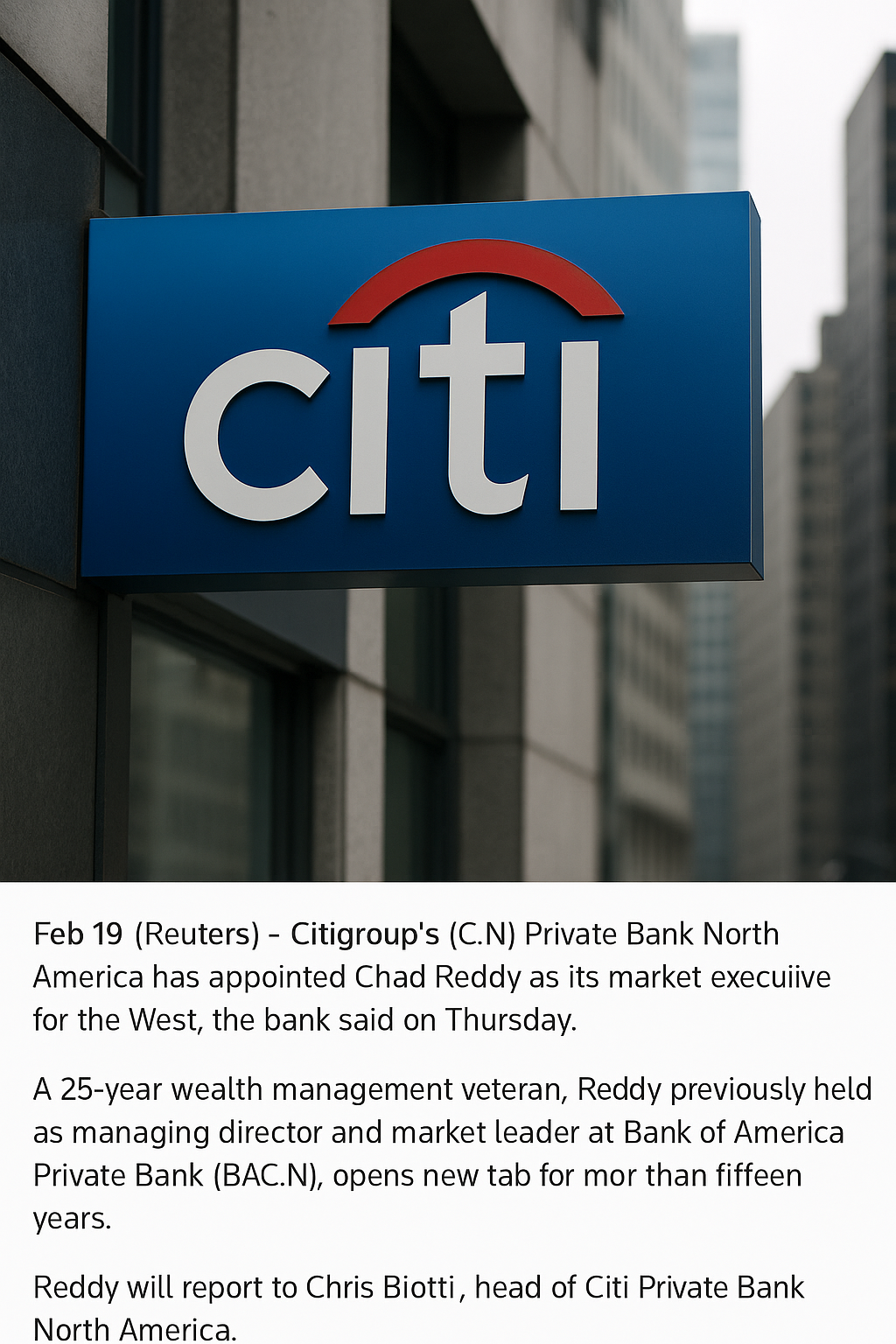 Citi Strengthens Private Banking Leadership in North America
