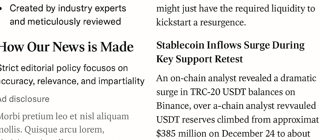Could Bitcoin Retail Investors Be Ready to Buy Again? Rising TRC-20 USDT Reserves Indicate Potential