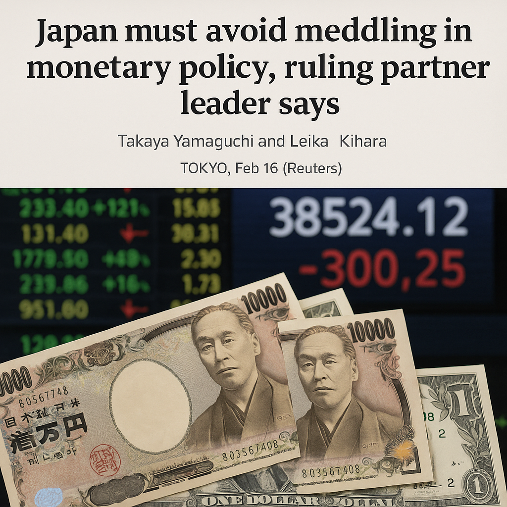Japan’s Junior Coalition Leader Advocates for Non-Interference in BOJ Policies
